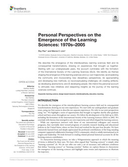 Personal Perspectives on the Emergence of the Learning Sciences: 1970S–2005