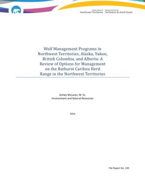 Wolf Management Programs In