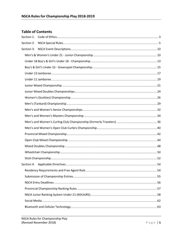 Table of Contents Section 1: Code of Ethics