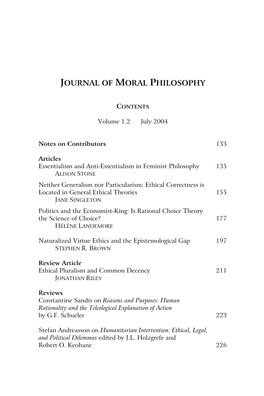 Journal of Moral Philosophy