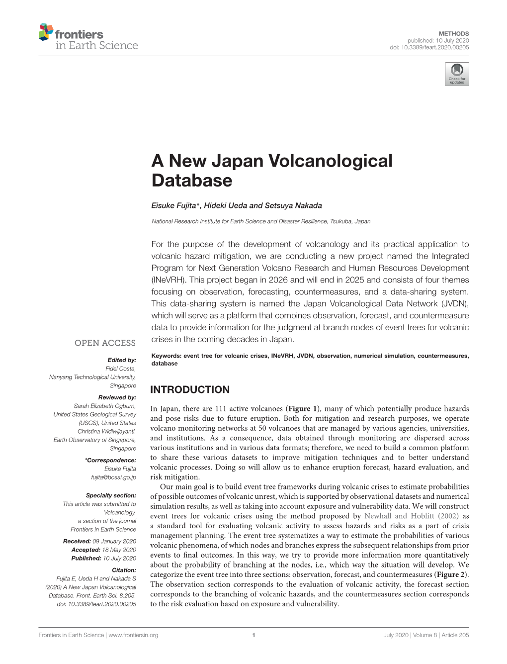 A New Japan Volcanological Database