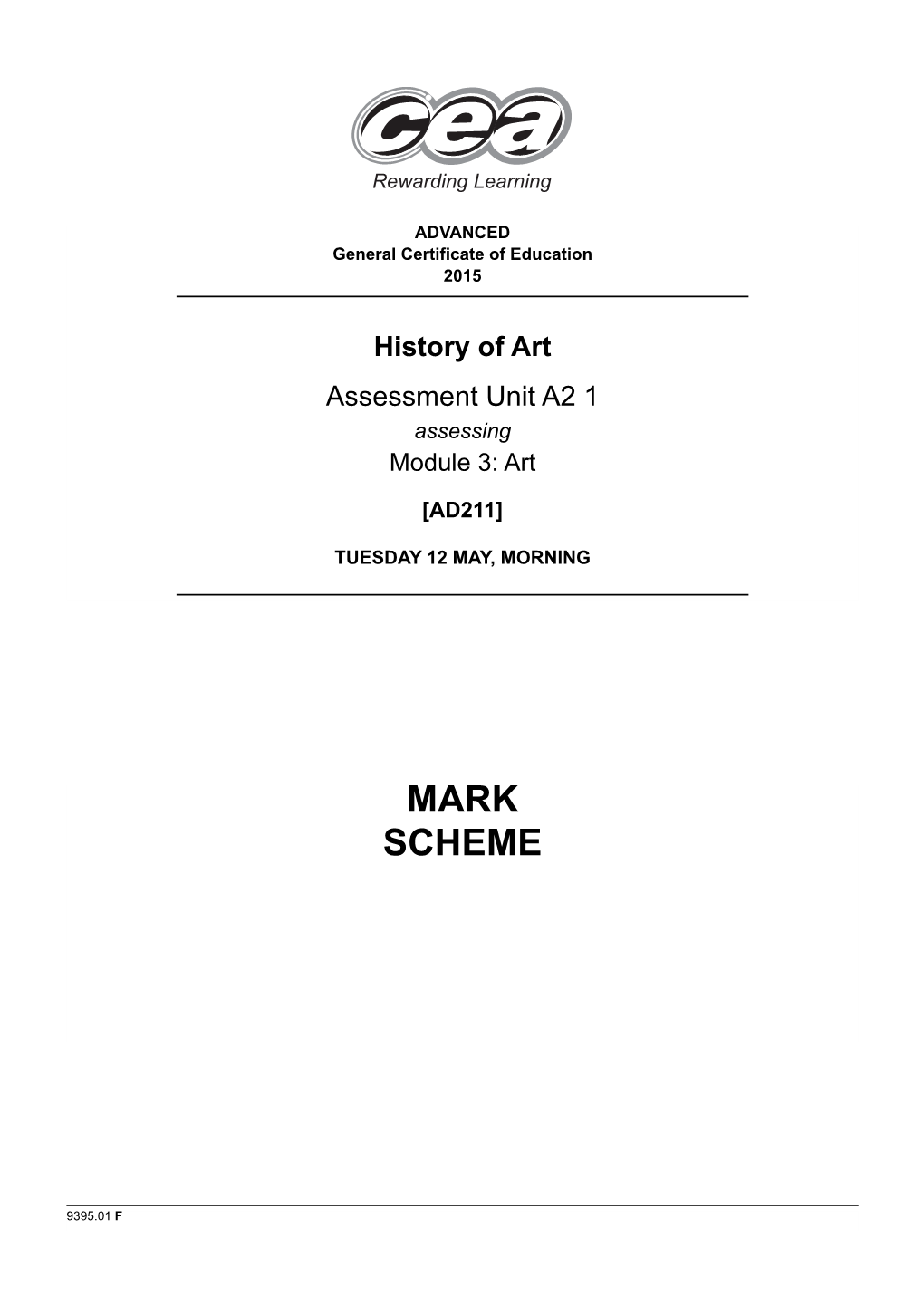 9395.01 NEW SPEC GCE History of Art A2 1