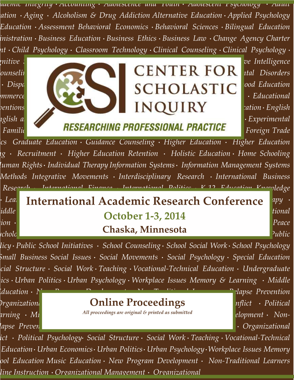 International Academic Research Conference in Chaska, Minnesota (October 1‐3, 2014)