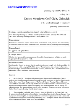 Dukes Meadows Golf Club, Chiswick