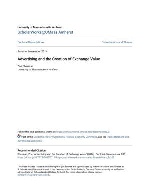Advertising and the Creation of Exchange Value