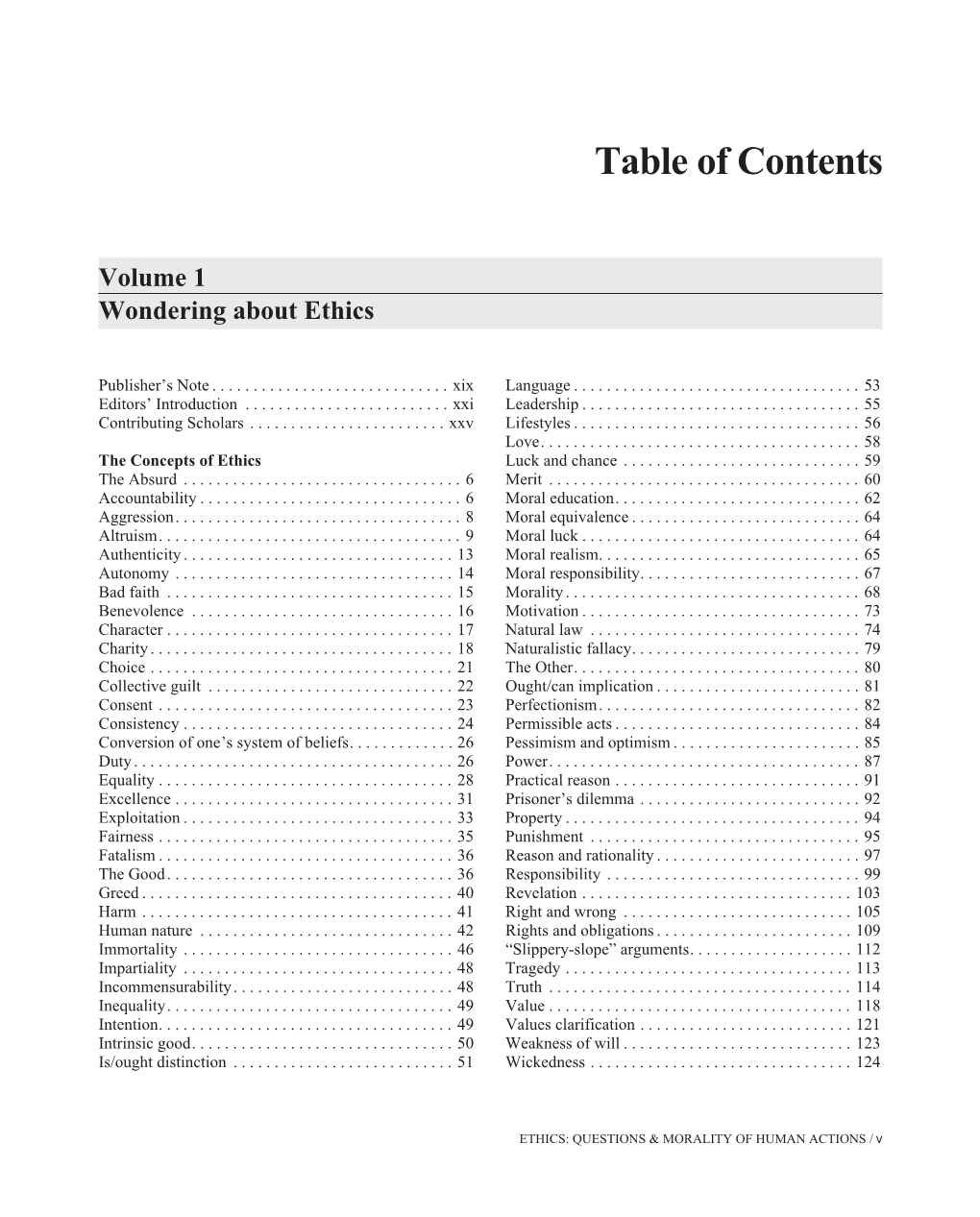 Table of Contents