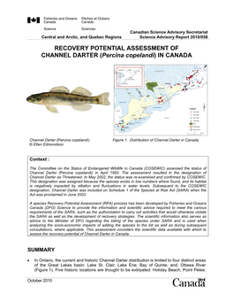 Percina Copelandi) in CANADA