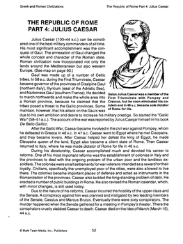 The Republic of Rome Part 4: Julius Caesar