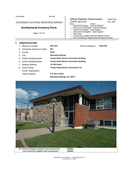 Architectural Inventory Form