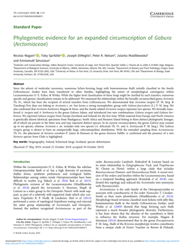 Phylogenetic Evidence for an Expanded Circumscription of Gabura (Arctomiaceae)