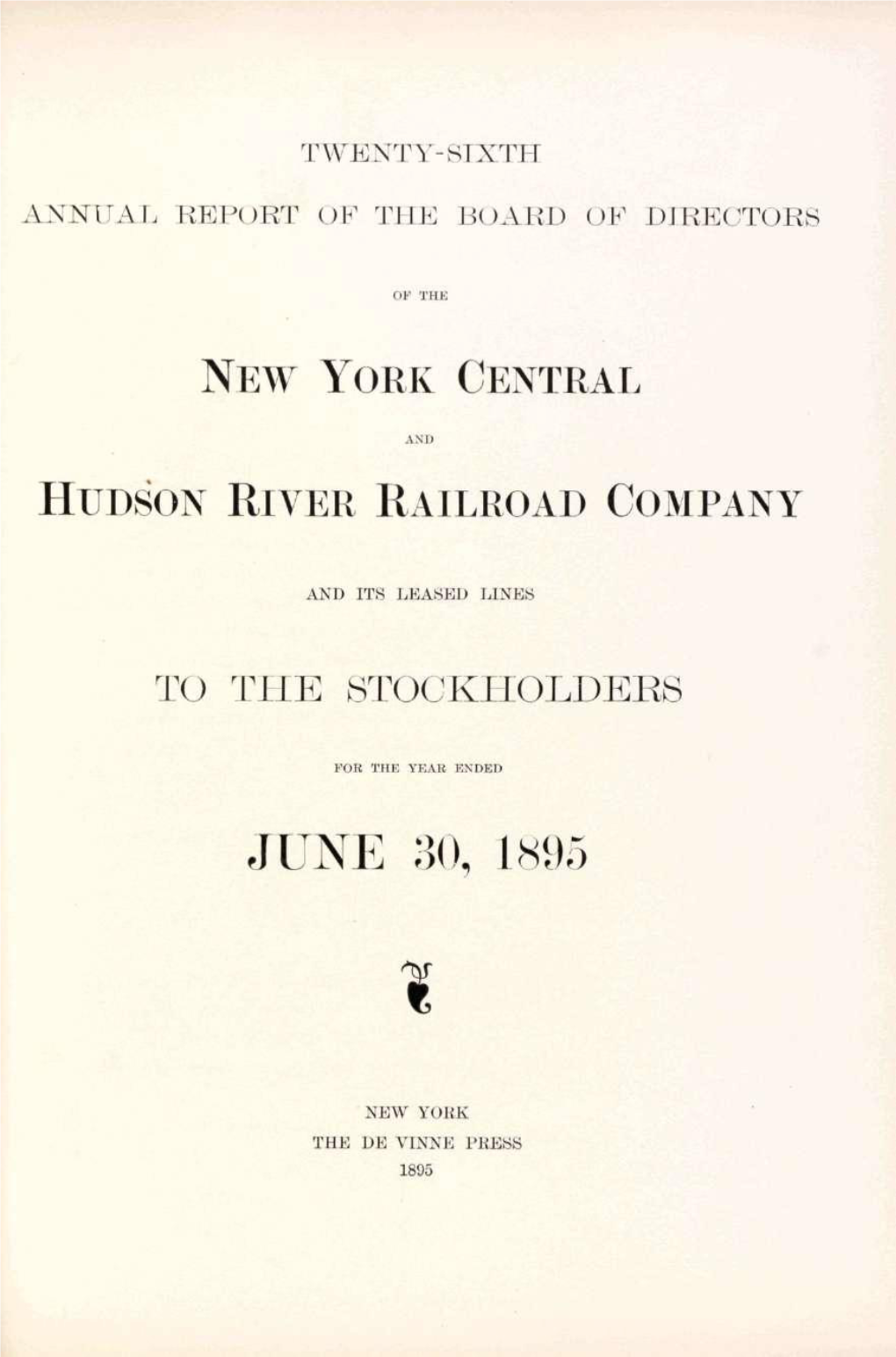 New York Central Hudson River Railroad Company To