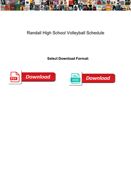 Randall High School Volleyball Schedule