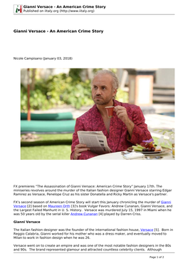 Gianni Versace - an American Crime Story Published on Iitaly.Org (