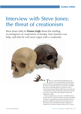Interview with Steve Jones: the Threat of Creationism