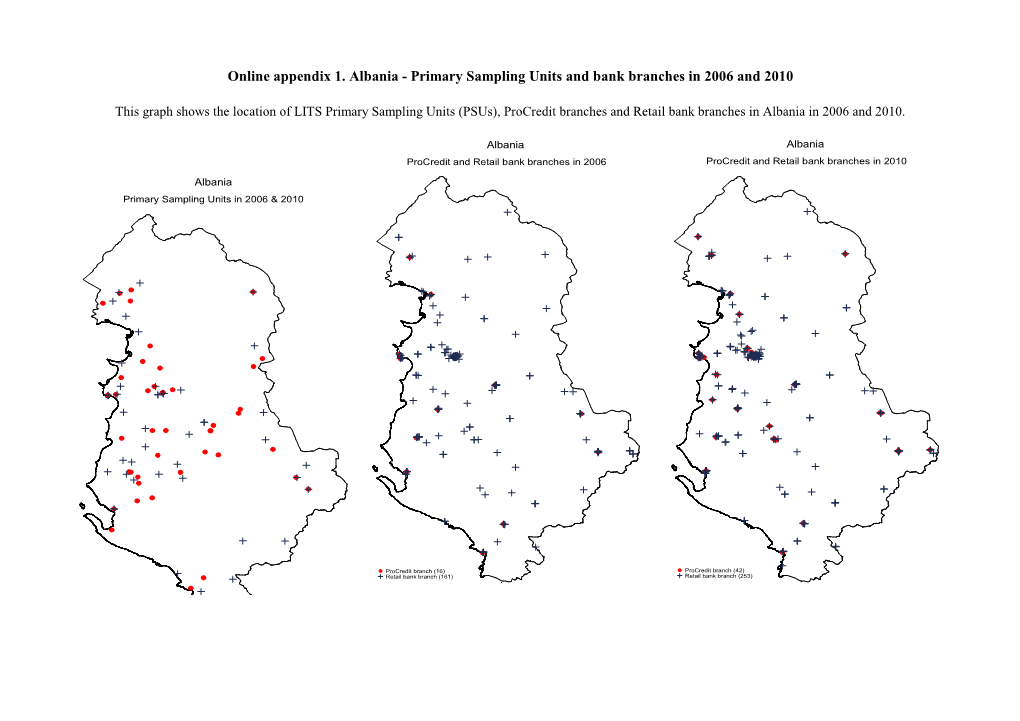 Online Appendix 1. Albania - Primary Sampling Units and Bank Branches in 2006 and 2010