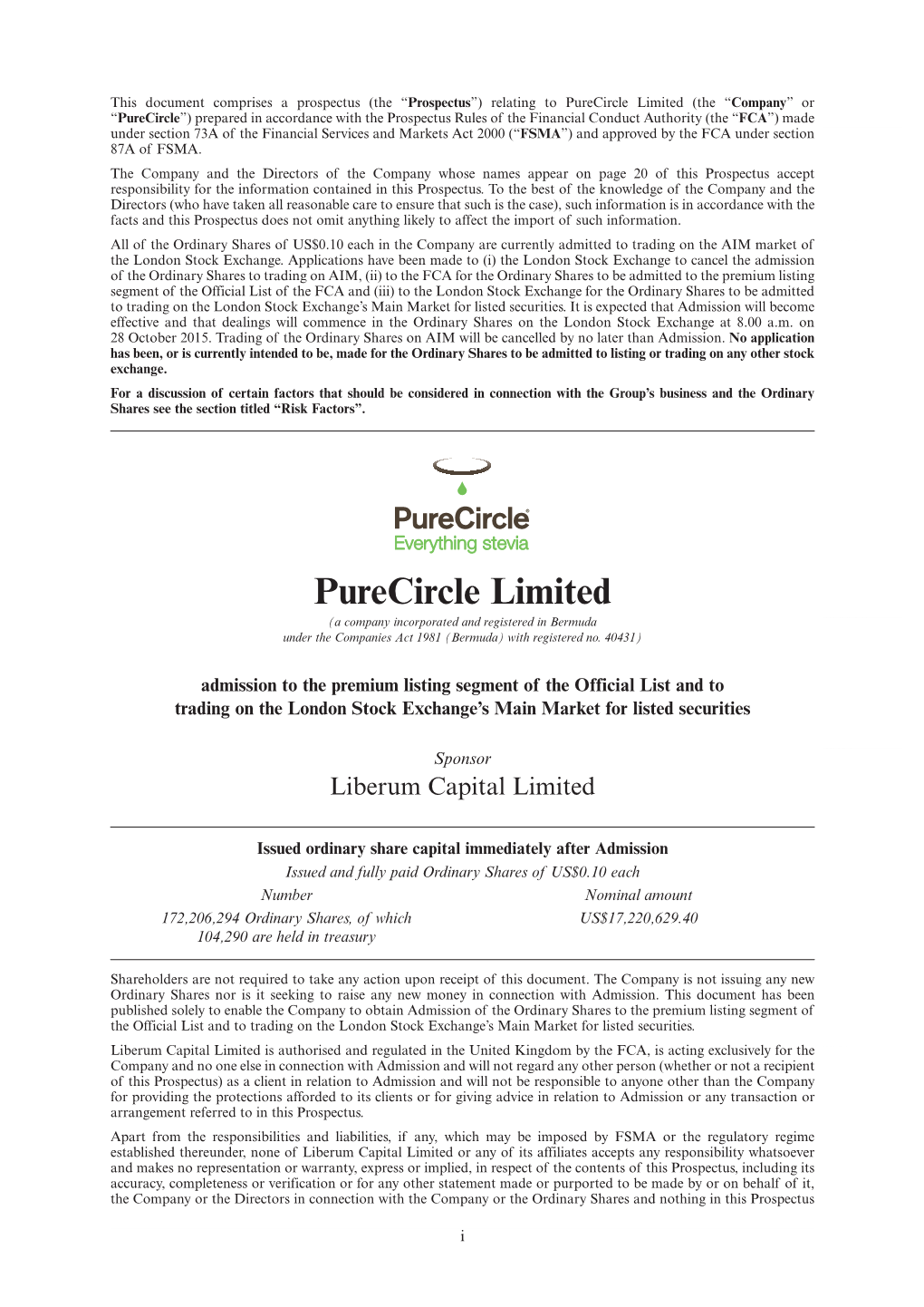 Purecircle Limited