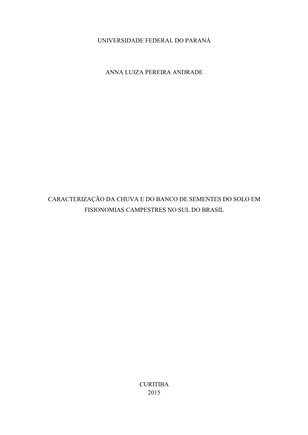 Universidade Federal Do Paraná Anna Luiza Pereira