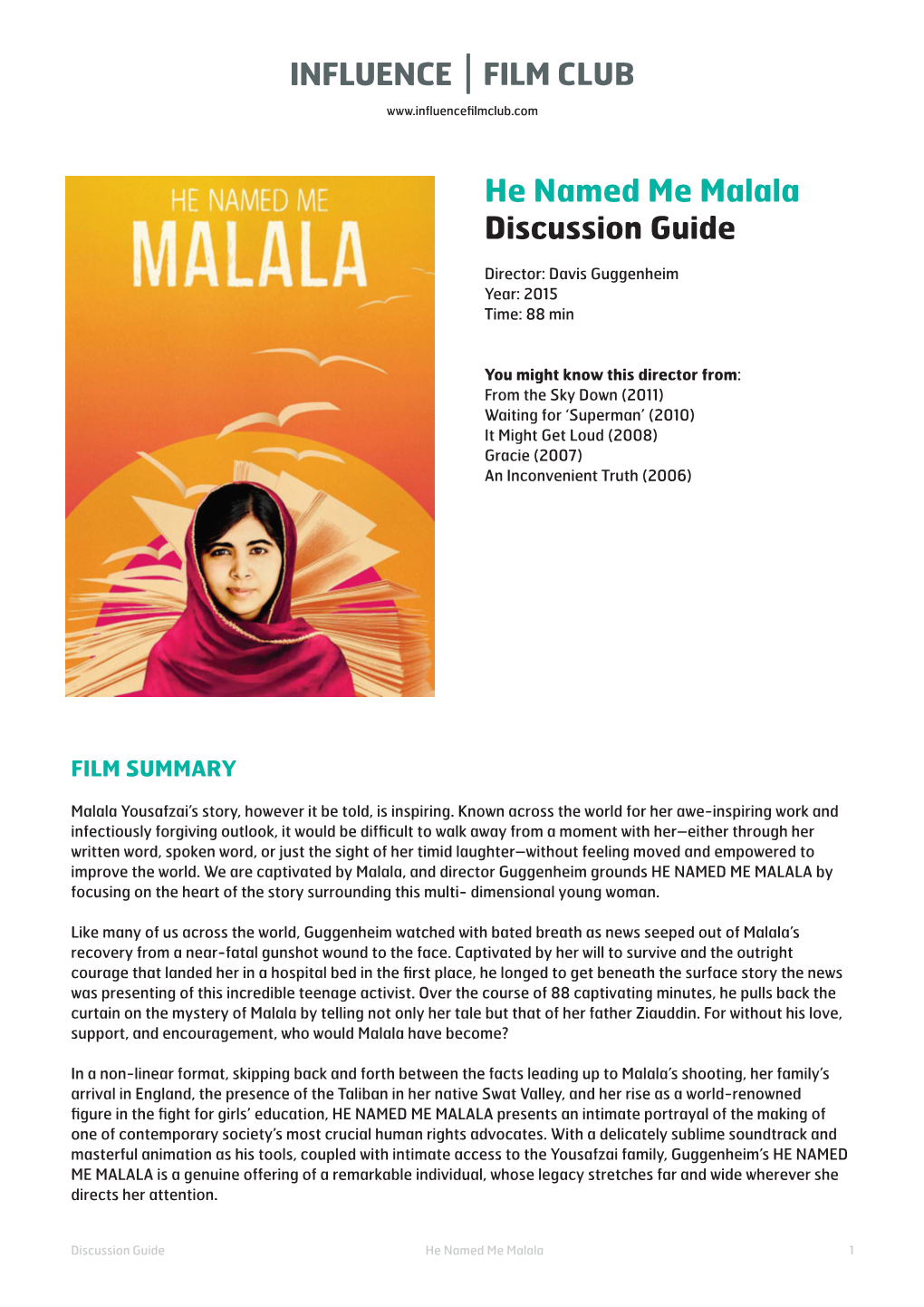 He Named Me Malala Discussion Guide