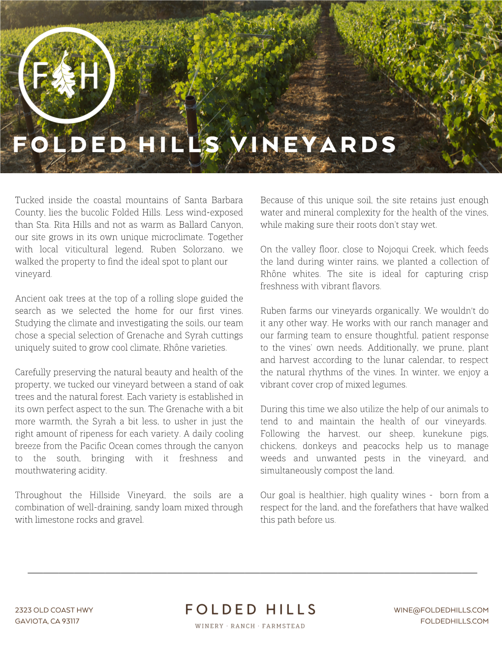 Vineyard Tech Sheet