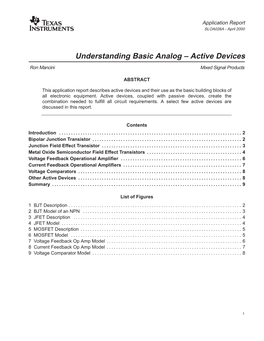 "Understanding Basic Analog