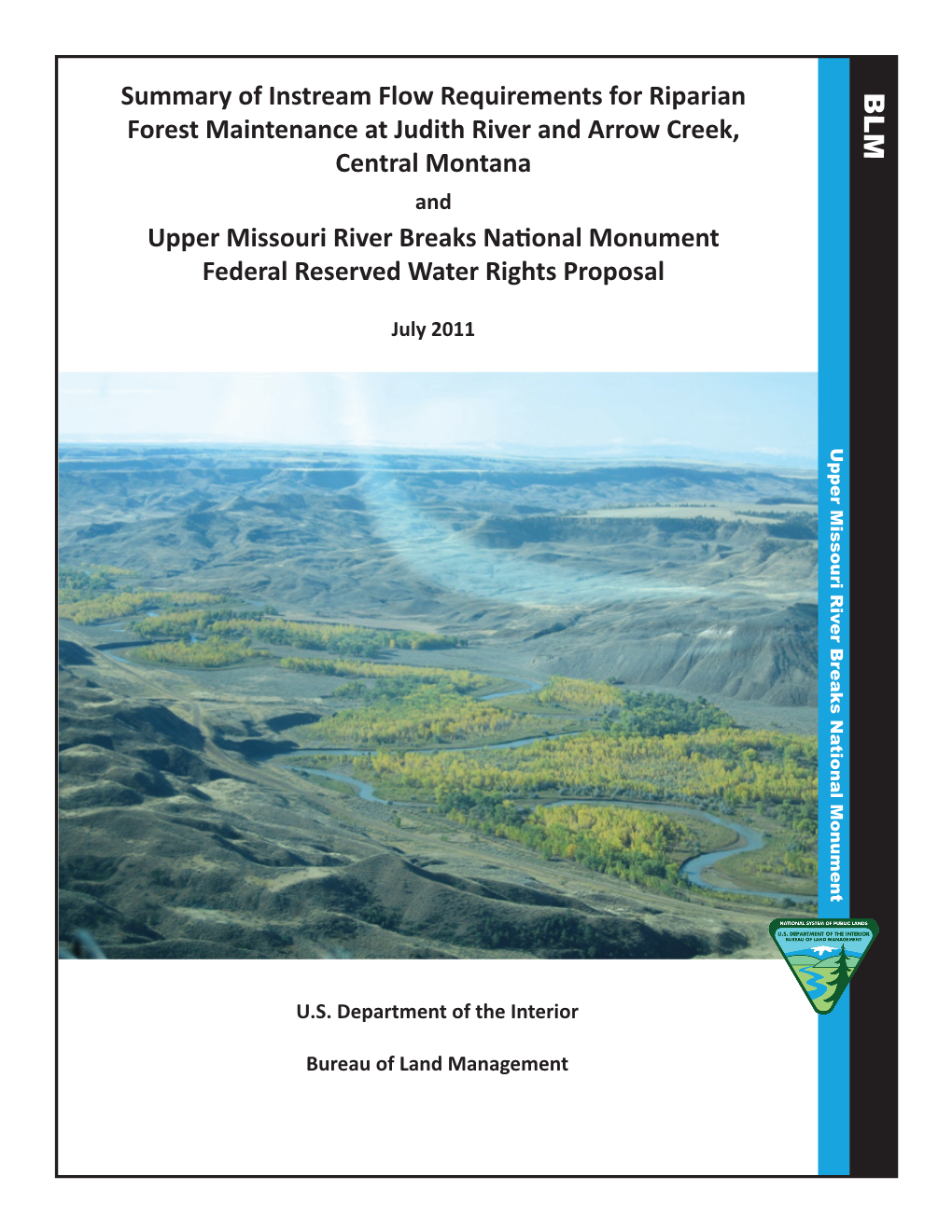 Summary of Instream Flow Requirements for Riparian Forest Maintenance at Judith River and Arrow Creek, Central Montana