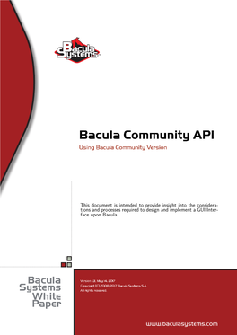 Bacula Community API Using Bacula Community Version