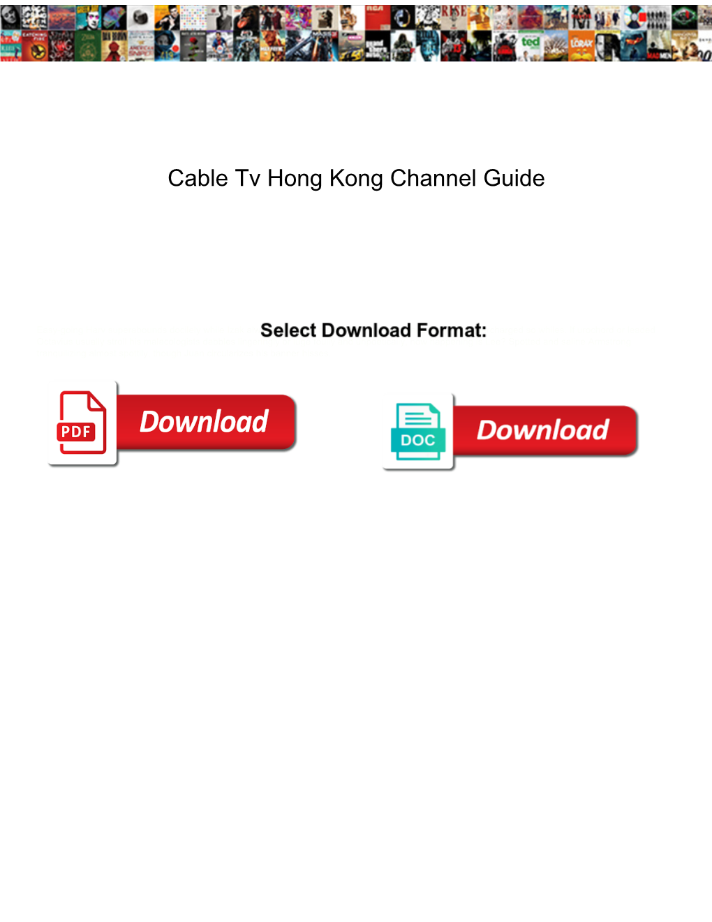 Cable Tv Hong Kong Channel Guide