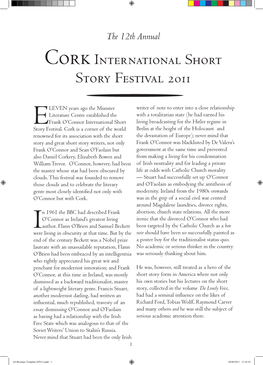 Corkinternational Short Story Festival 2011