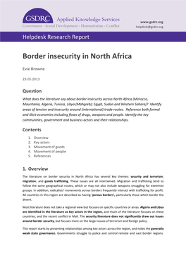 Border Insecurity in North Africa