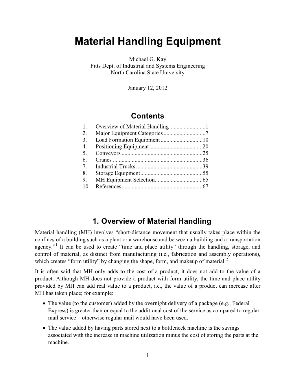 Material Handling Equipment