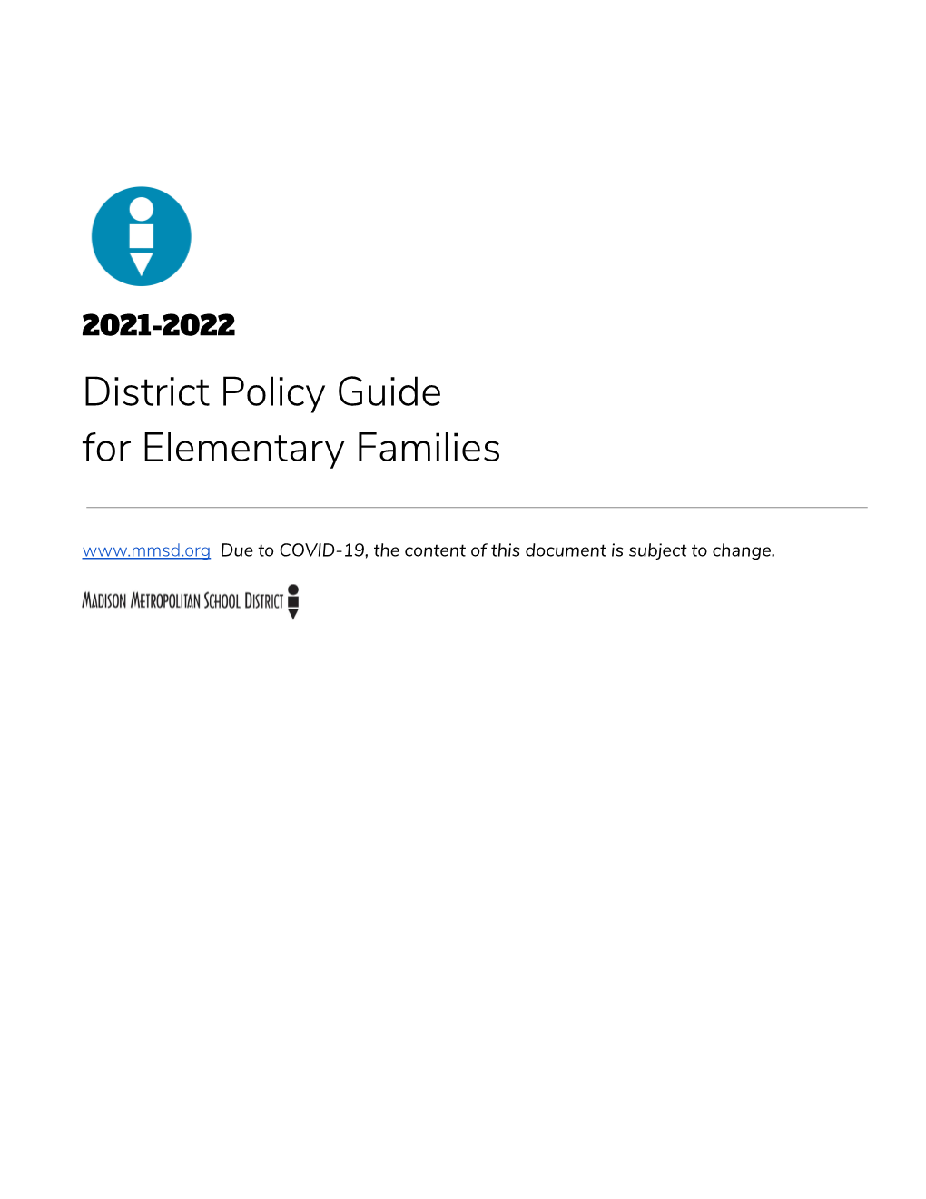 District Policy Guide for Elementary Families 2019-2020