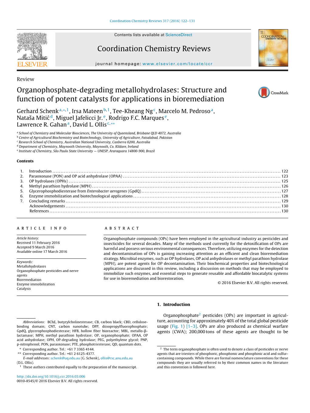 Organophosphate-Degrading Metallohydrolases: Structure And