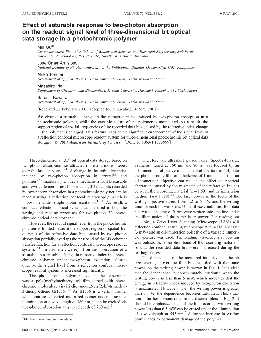 Effect of Saturable Response to Two-Photon Absorption on The