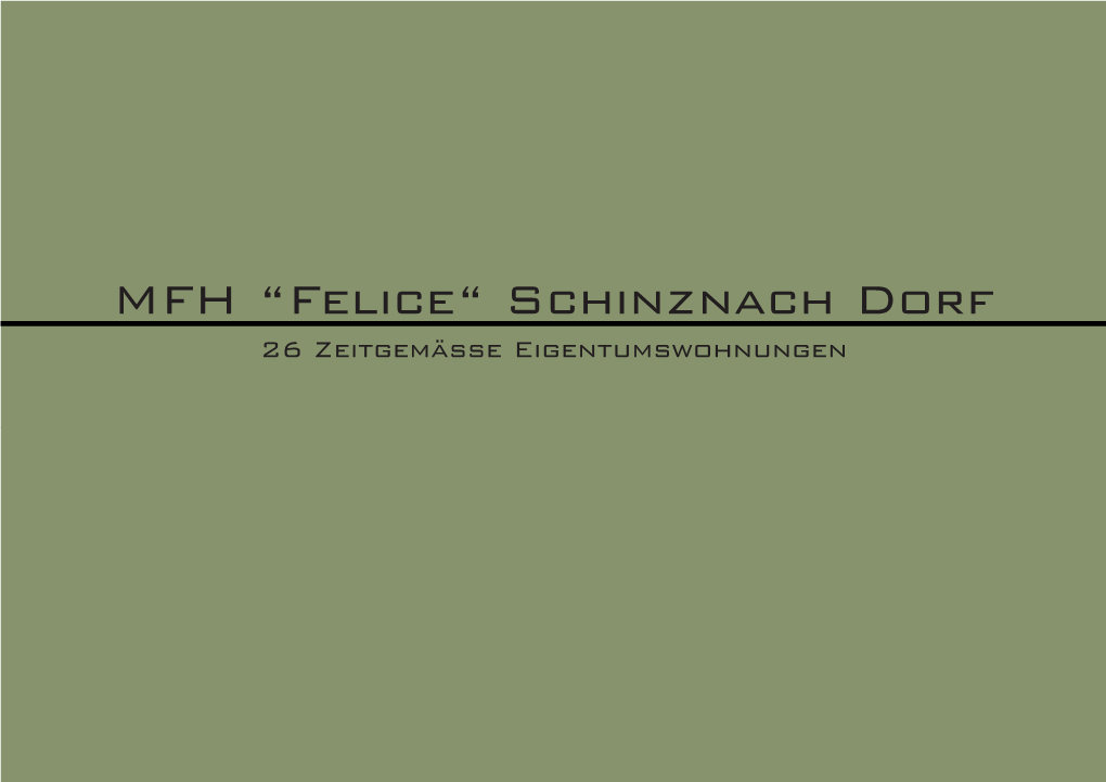 Schinznach Dorf 26 Zeitgemässe Eigentumswohnungen MFH “Felice“ Schinznach Dorf