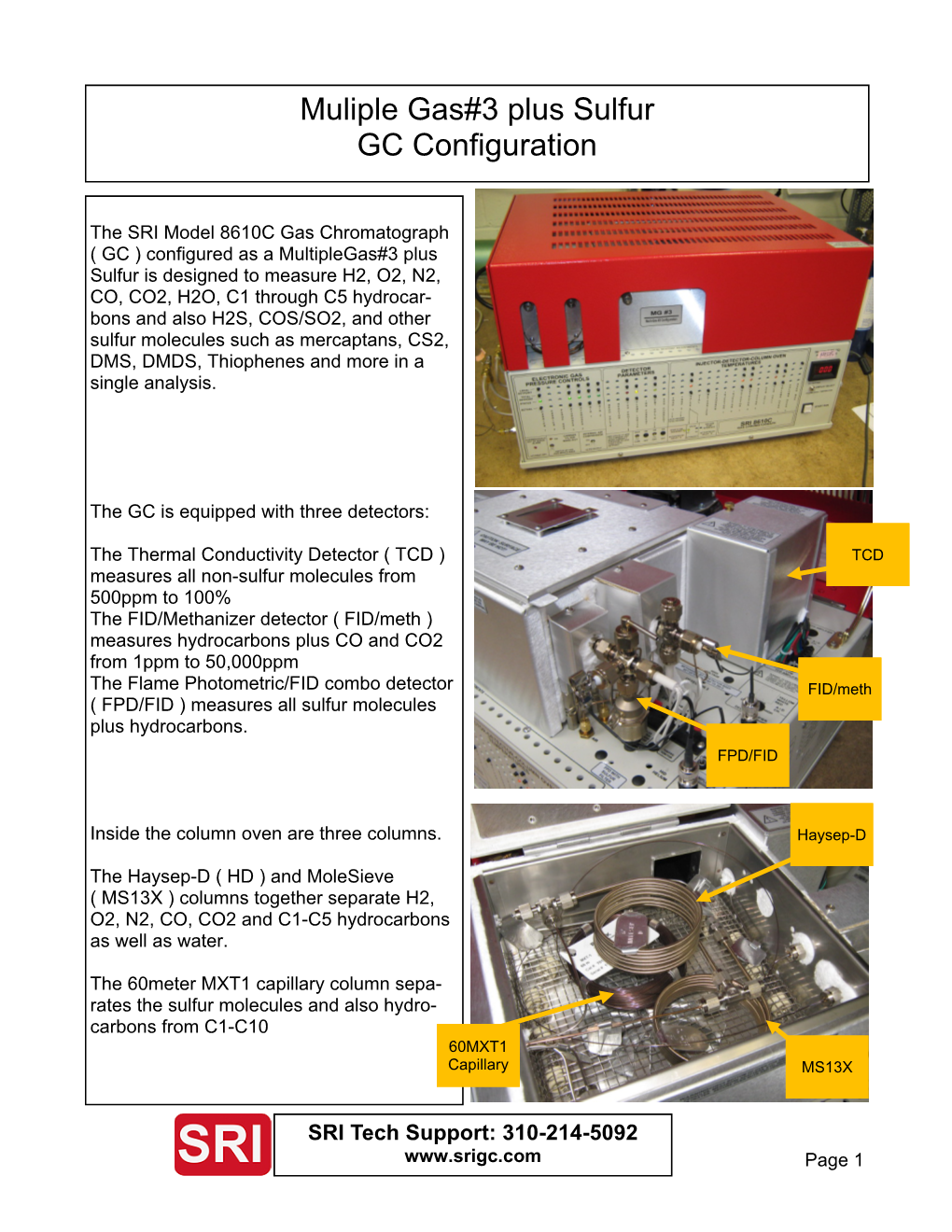 Muliple Gas#3 Plus Sulfur GC Configuration