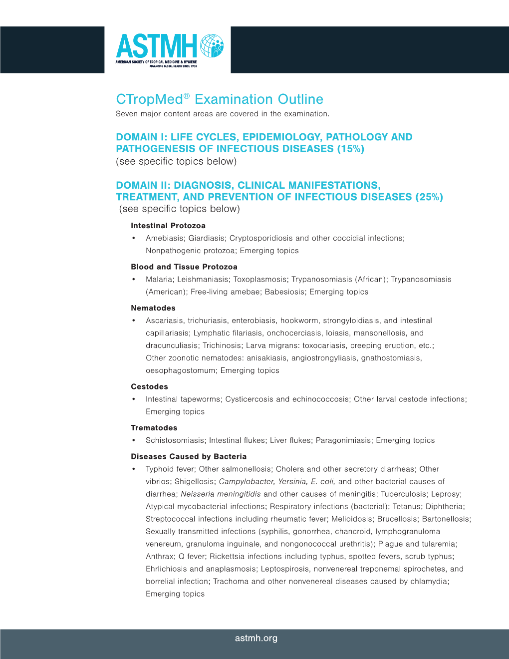 Ctropmed® Exam Outline