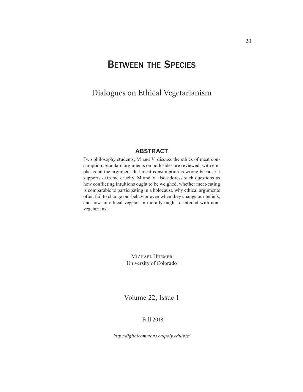 Dialogues on Ethical Vegetarianism