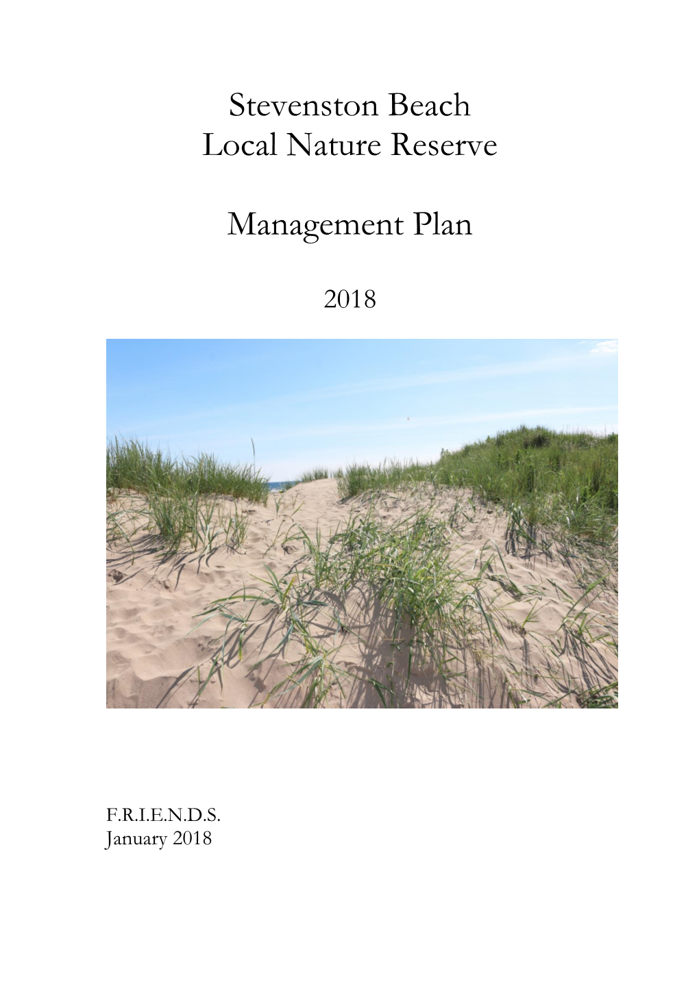 Stevenston Beach Local Nature Reserve Management Plan