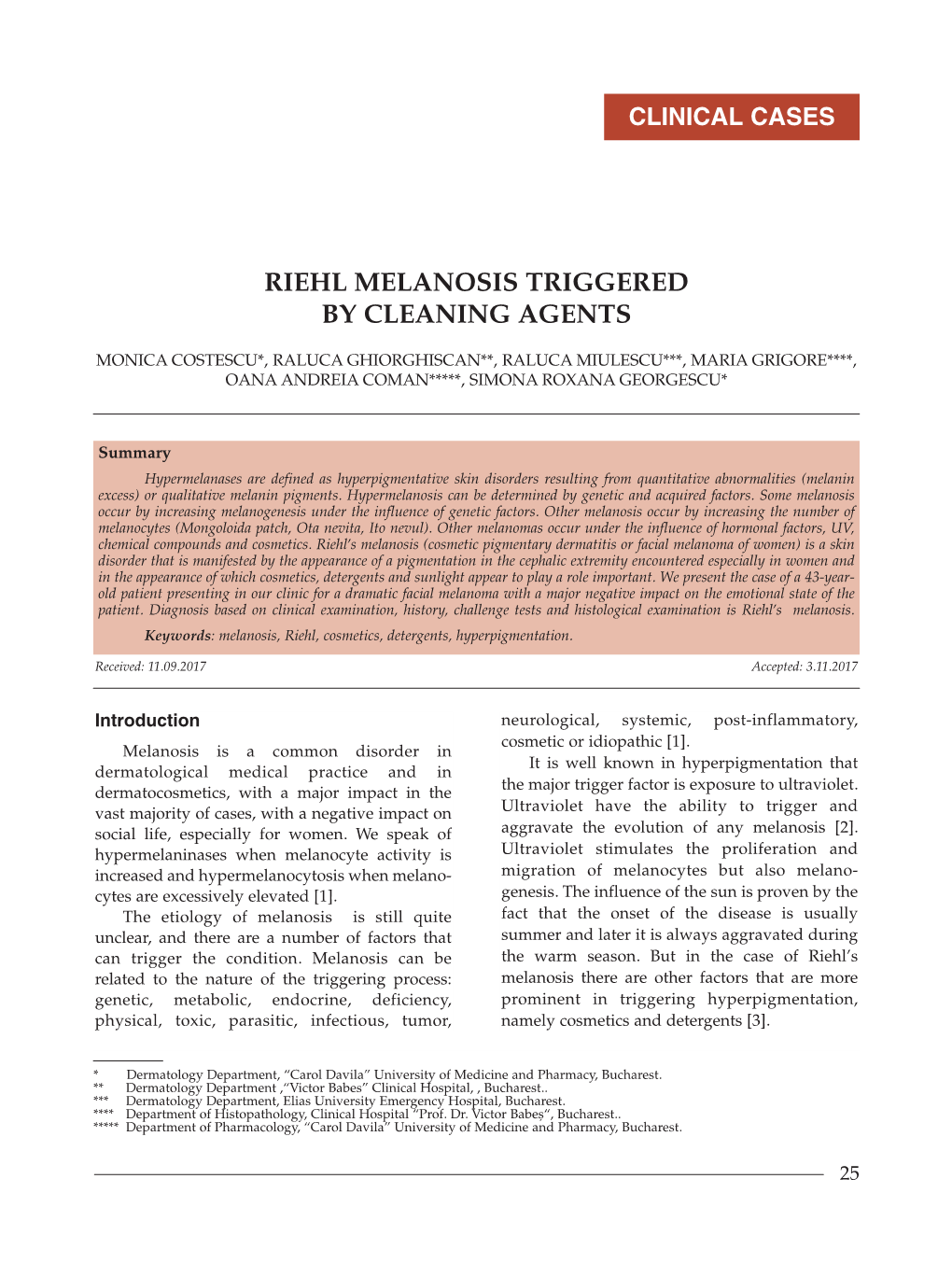 Riehl Melanosis Triggered by Cleaning Agents