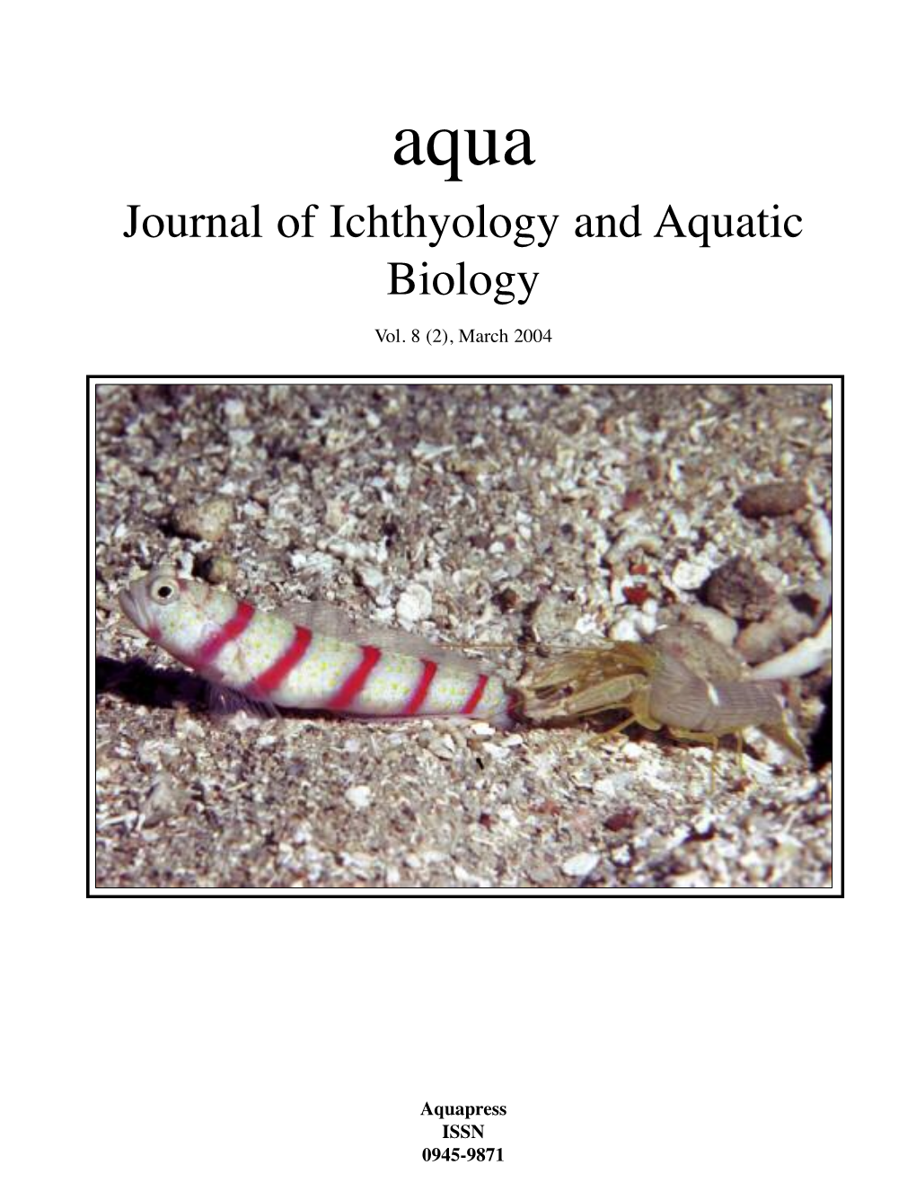 Journal of Ichthyology and Aquatic Biology Vol