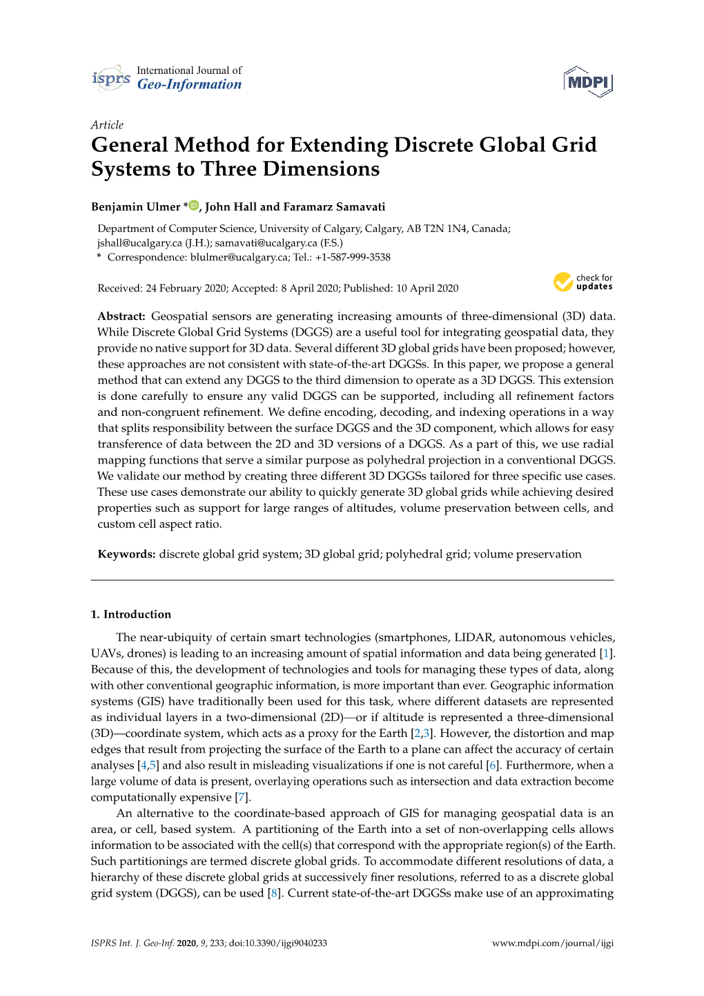 General Method for Extending Discrete Global Grid Systems to Three Dimensions