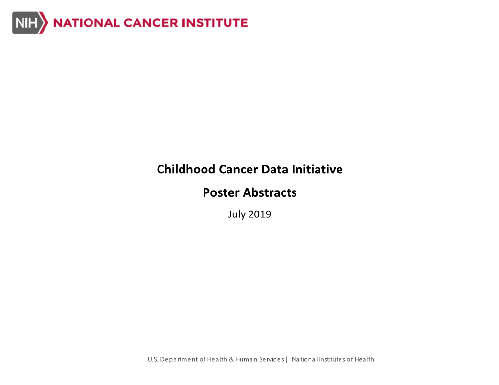 Childhood Cancer Data Initiative Poster Abstracts