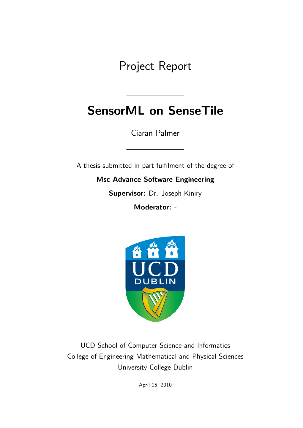 Project Report Sensorml on Sensetile