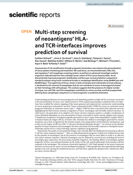 Multi-Step Screening of Neoantigens'