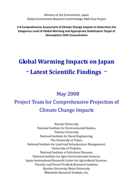 Global Warming Impacts on Japan -Latest Scientific Findings