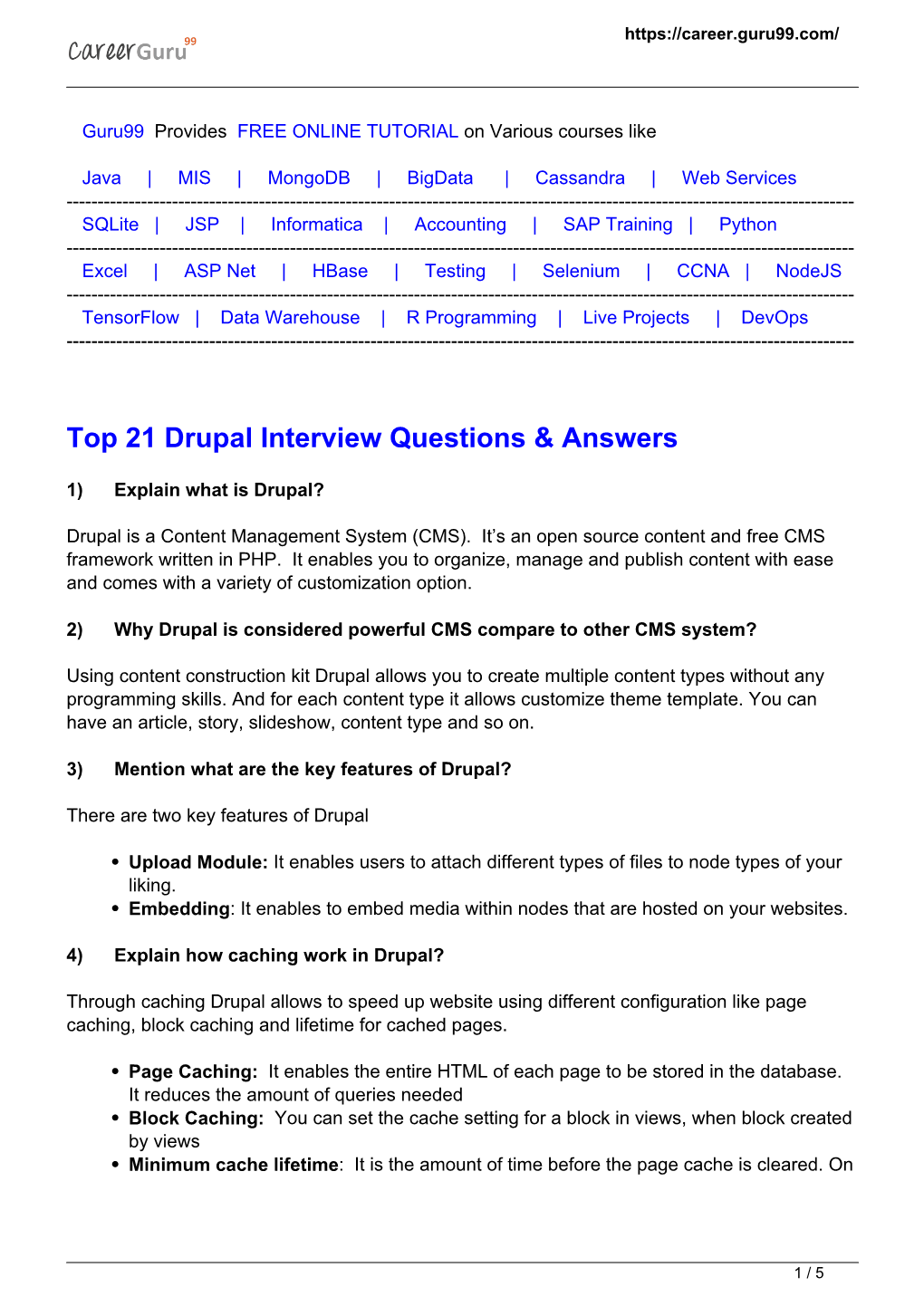 Top 21 Drupal Interview Questions & Answers