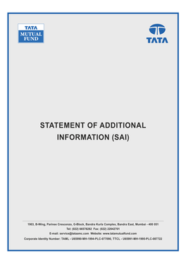 Statement of Additional Information (Sai)