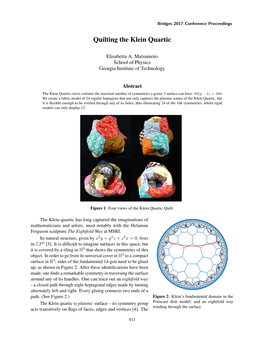 Quilting the Klein Quartic