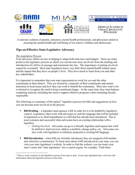 Tips on Effective State Legislative Advocacy