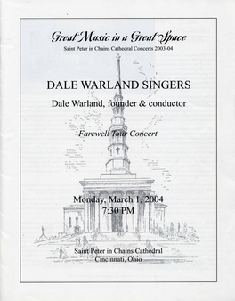 Great Music in a Great Space, Dale Warland Singers, 1 March, 2004, Saint Peter in Chains Cathedral, Cincinnati, Ohio